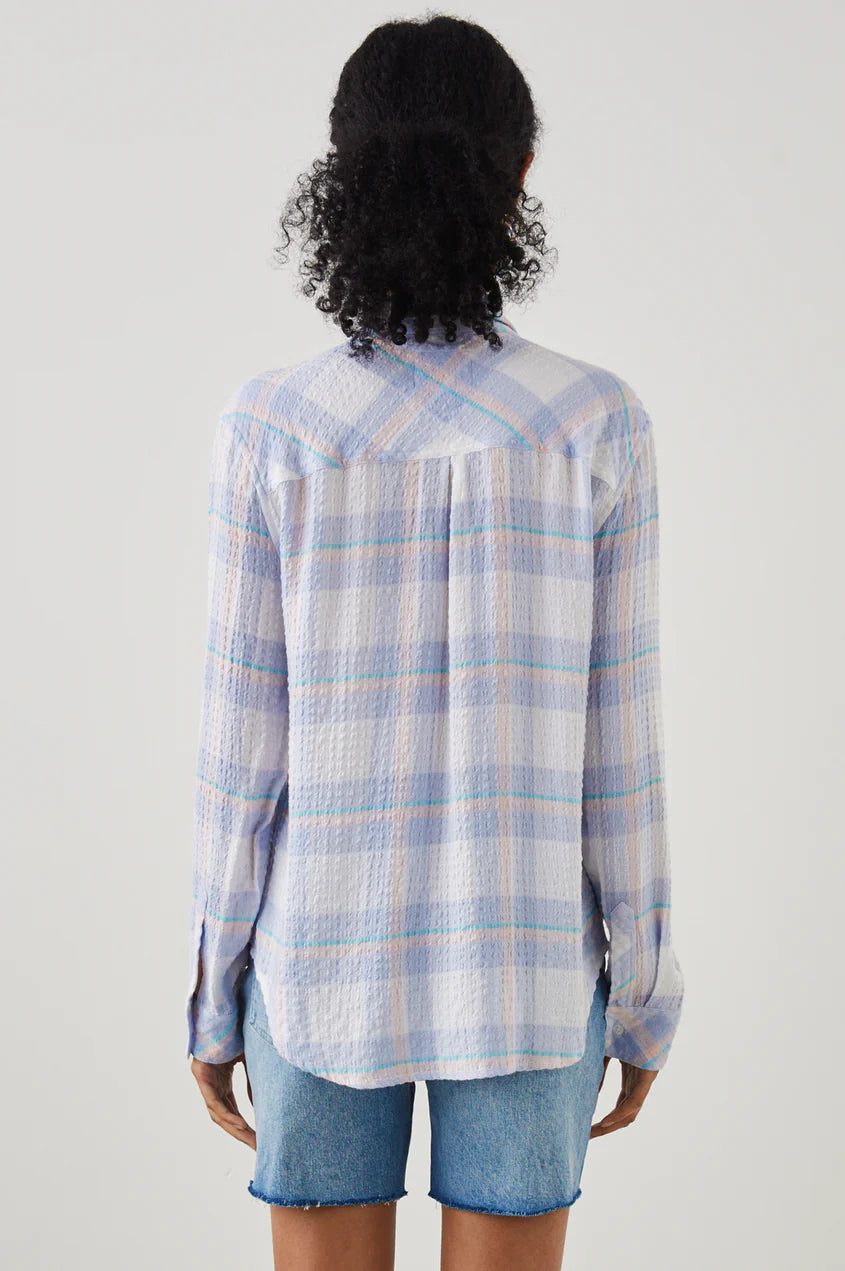 BRADY SHIRT - WHITE PERRIWINKLE PEACH