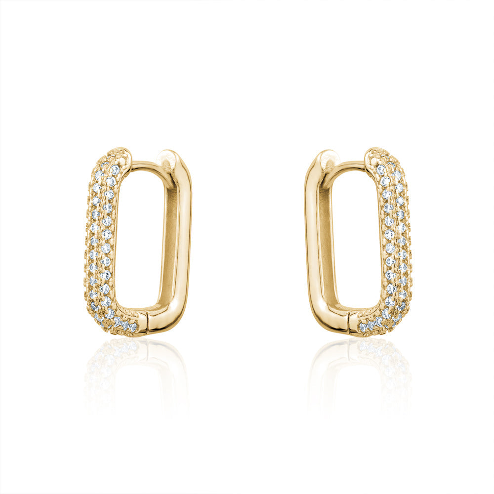 RECTANGULAR SMALL PAVE HOOPS