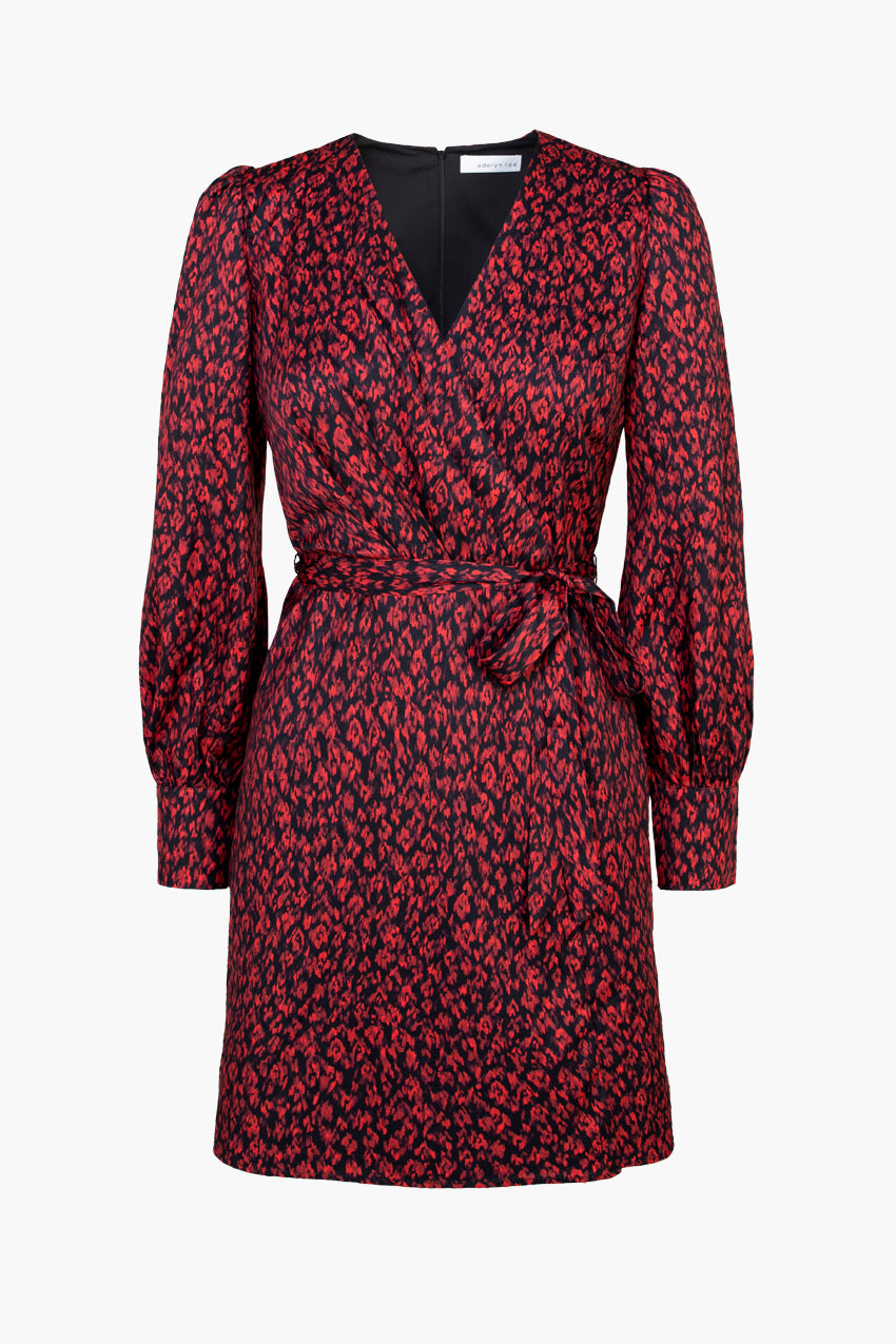 WANDA FAUX WRAP PRINT DRESS
