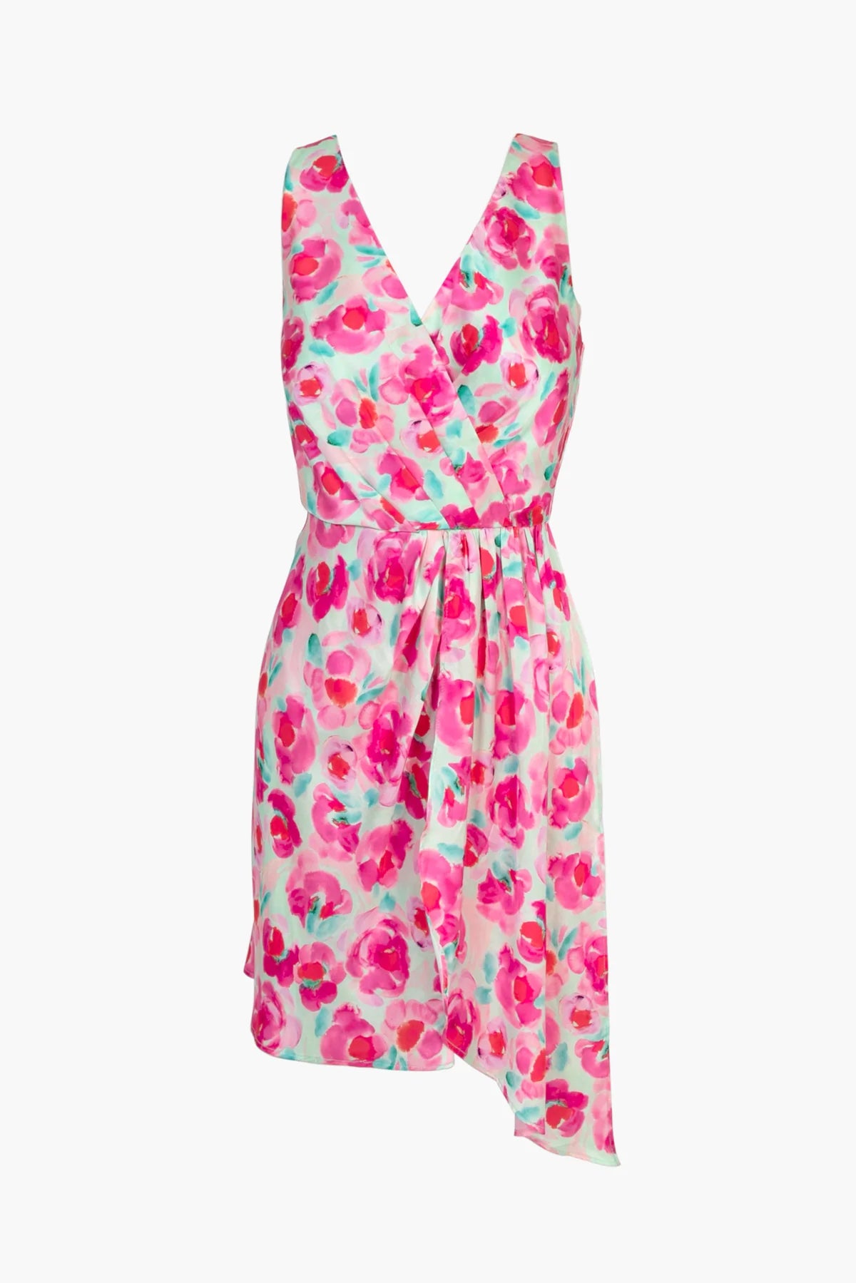ALMA DRAPE FRONT FLORAL MINI DRESS