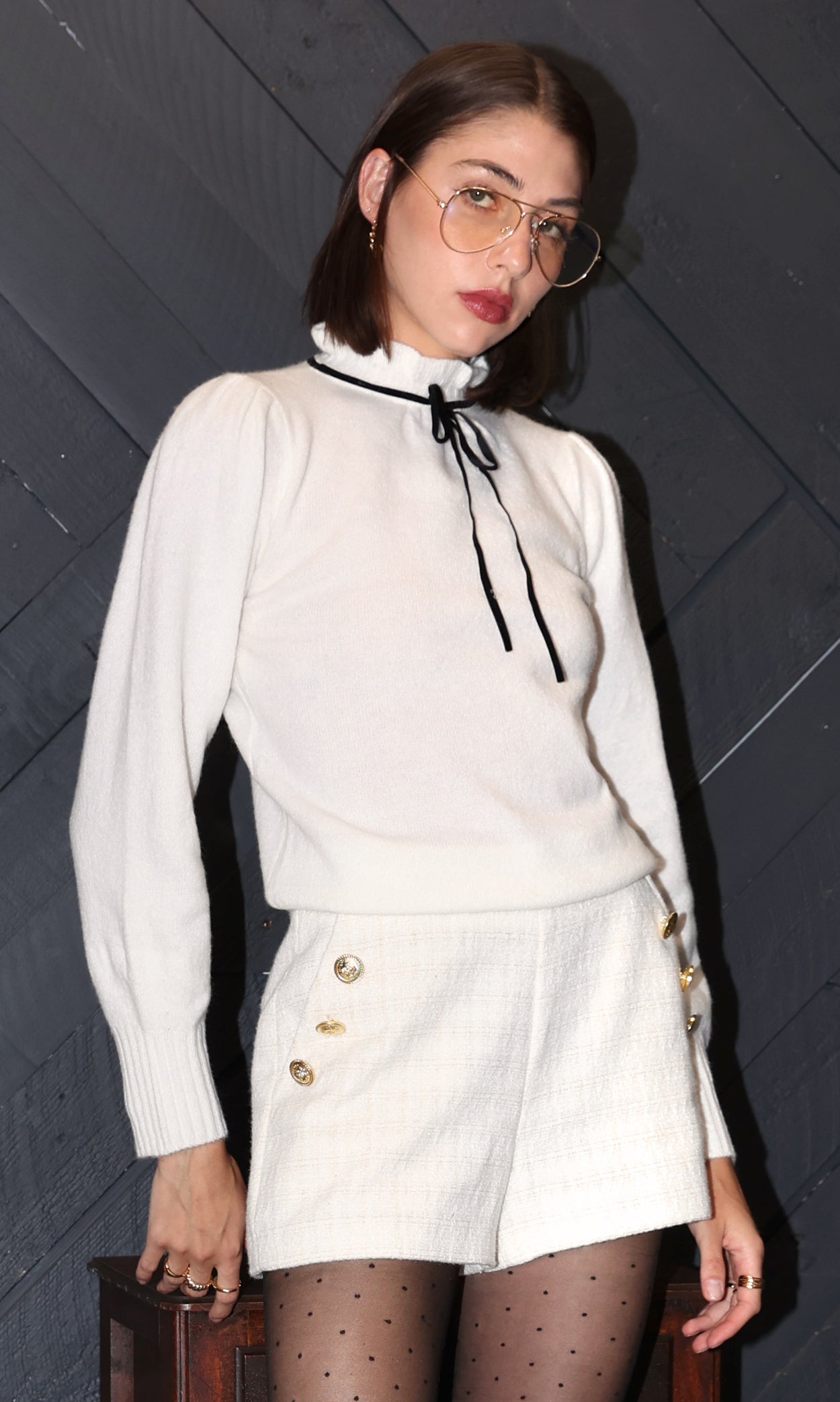 DESSI TIE NECK SWEATER (ONLINE ONLY)