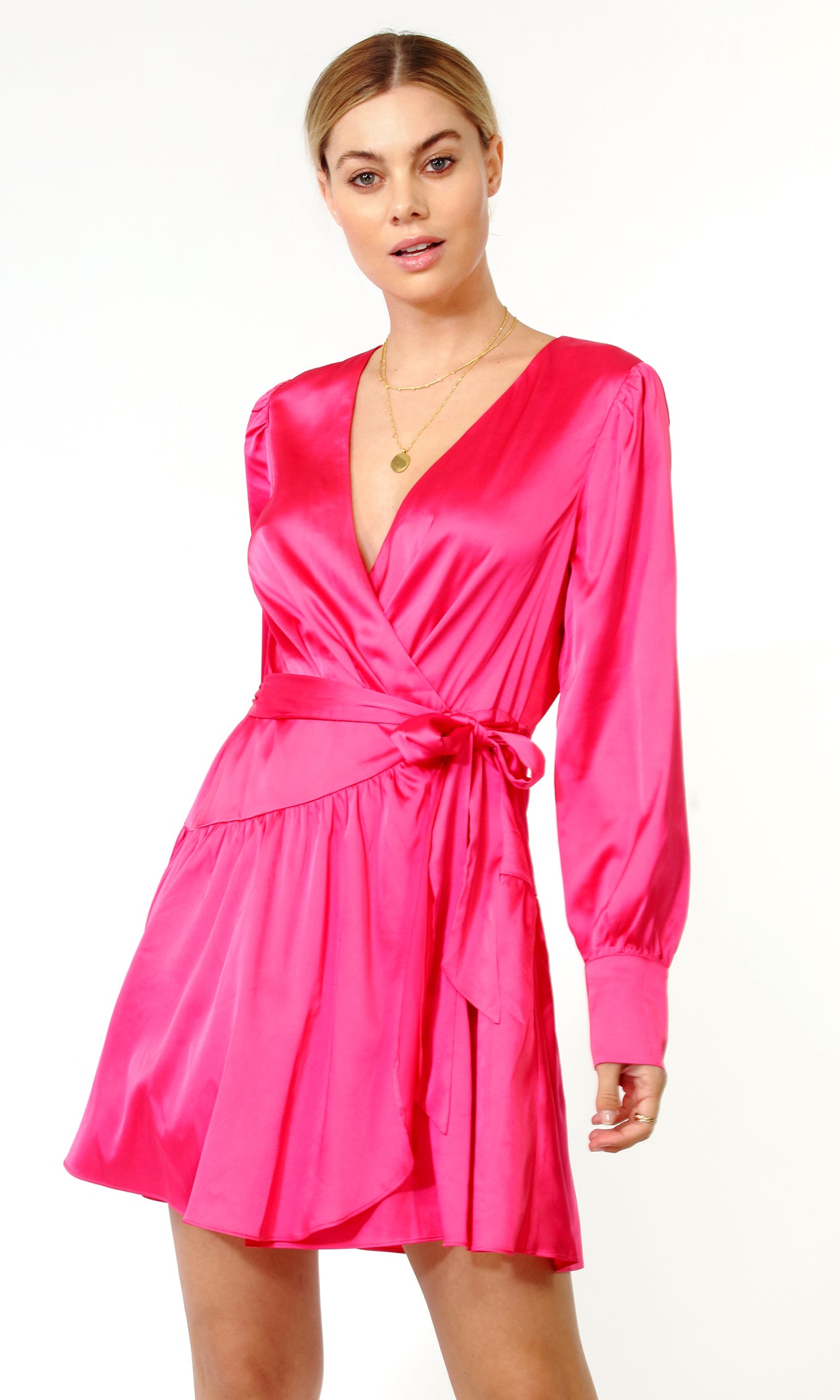 ESTER SATIN WRAP DRESS