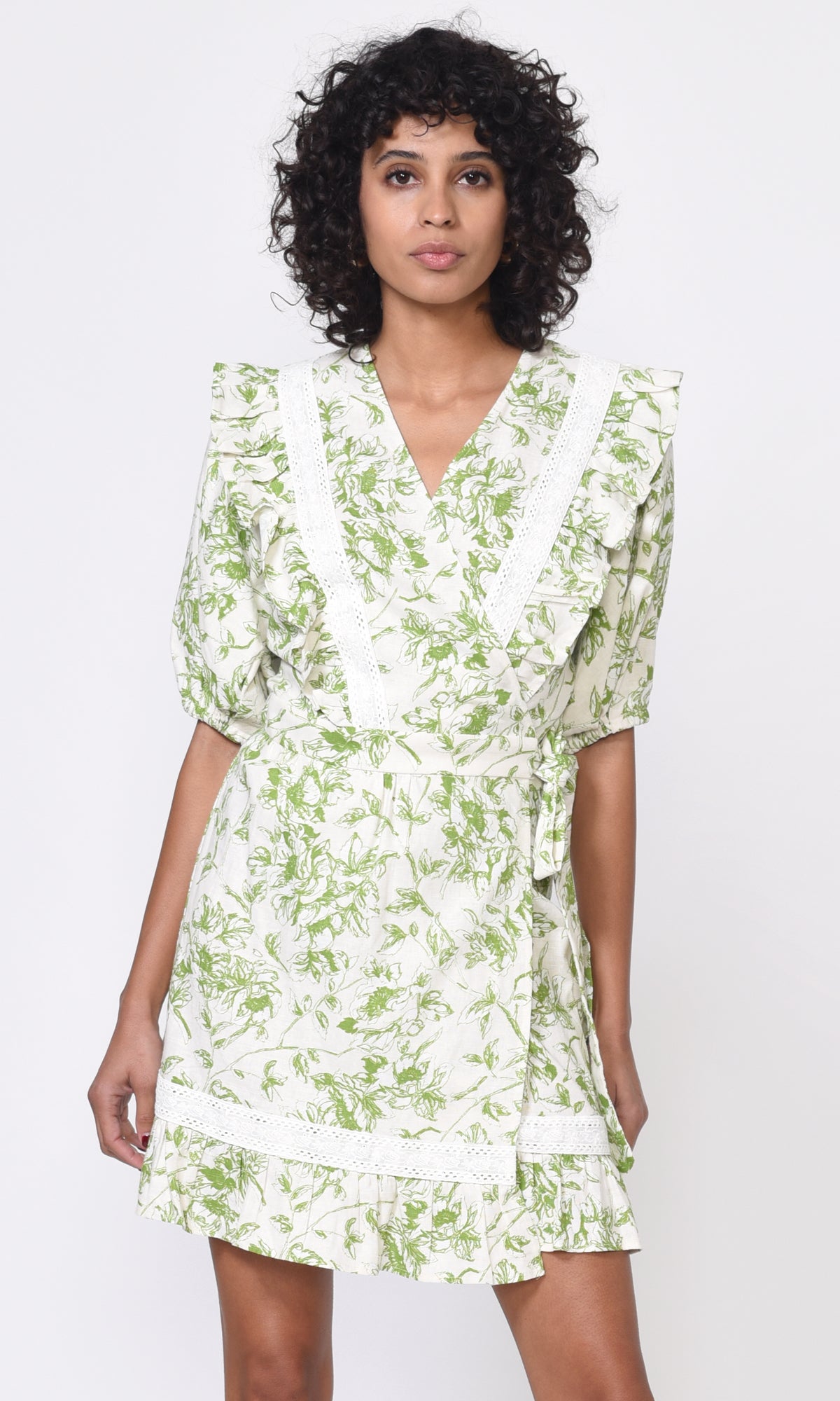 KALINA ECOVERO TOILE PRINT WRAP DRESS
