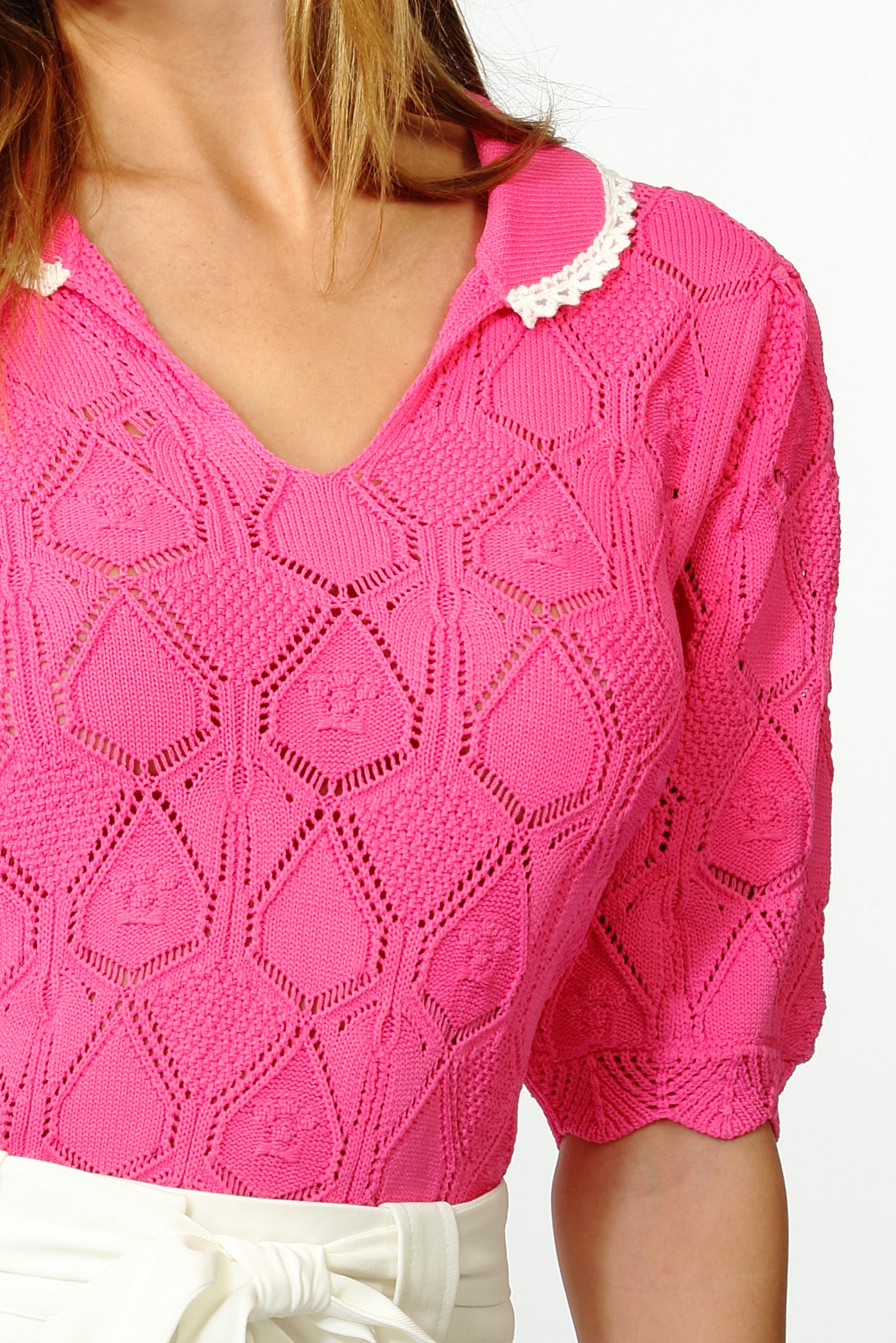 DELIA POINTELLE KNIT TOP