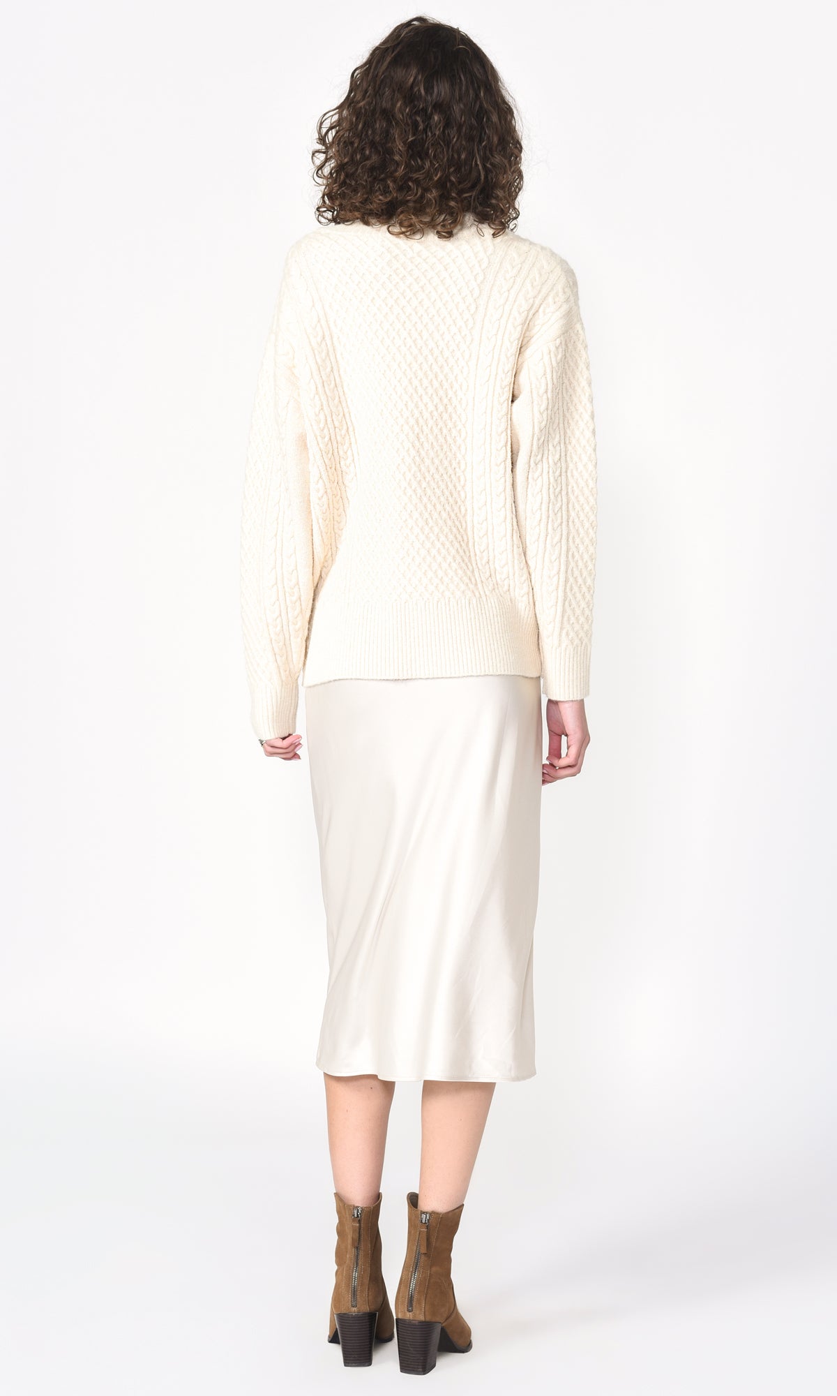 VICKIE OVERSIZED KNIT CARDIGAN - IVORY