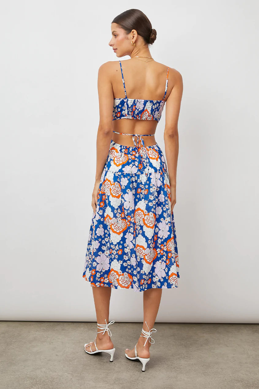 LOURDES DRESS - COBALT FLORAL