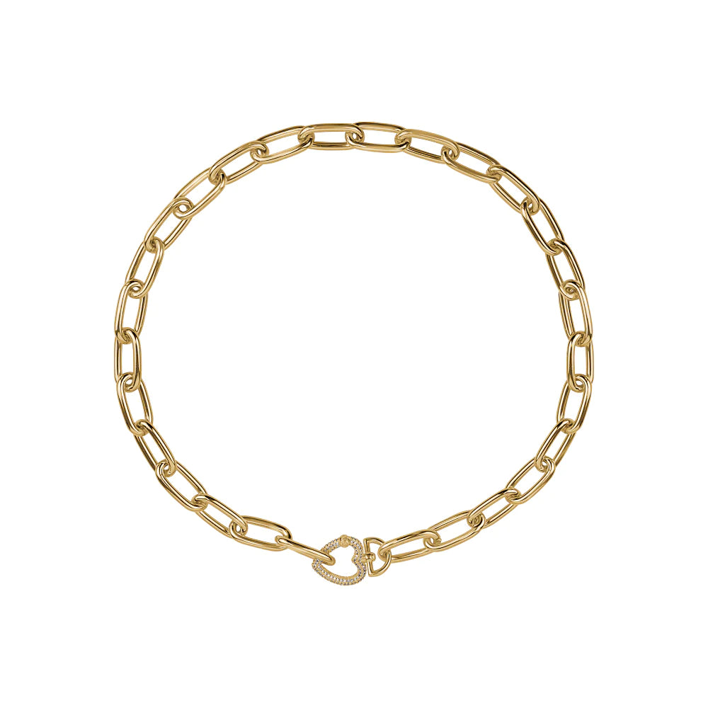 HEART LOCK LINK NECKLACE