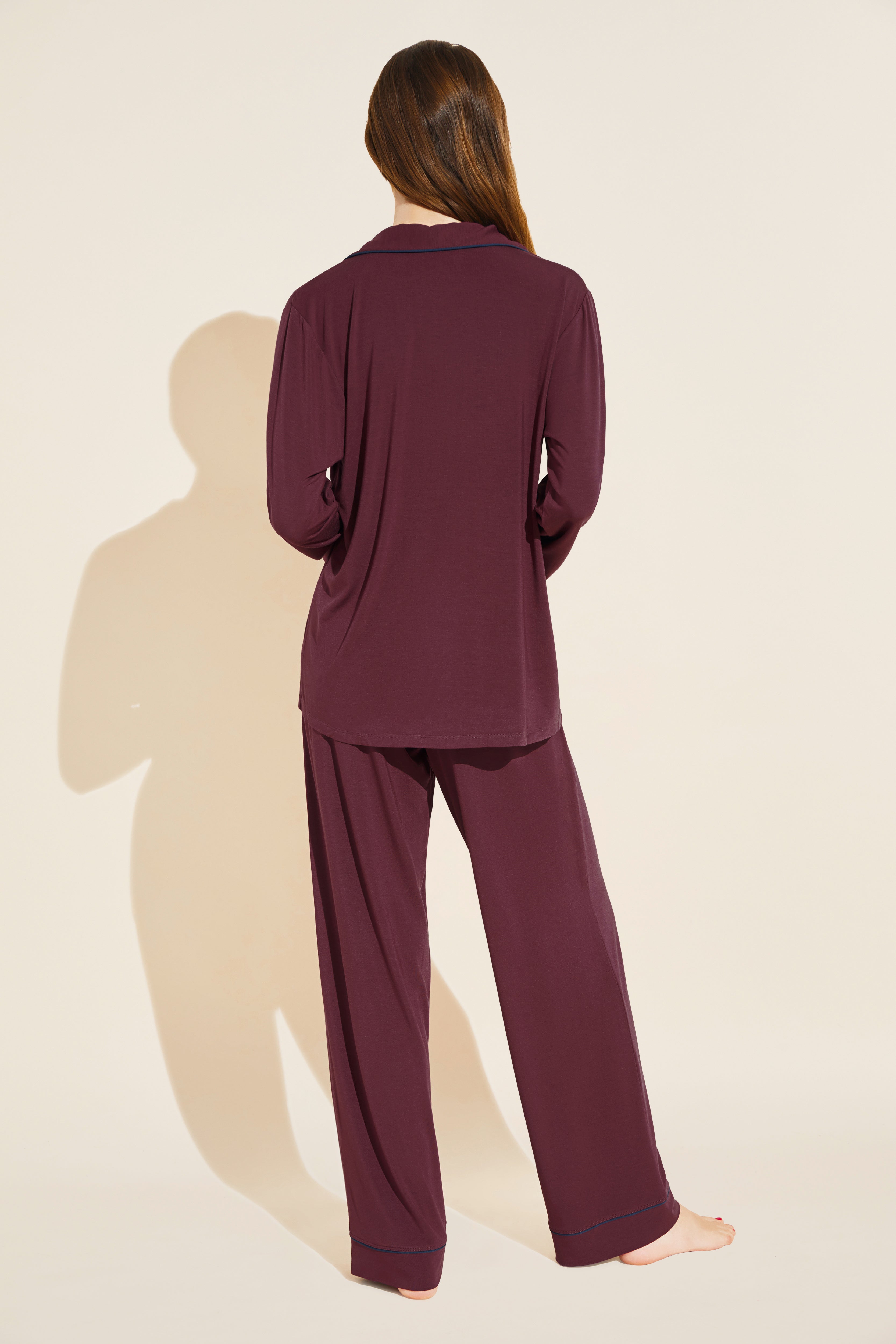 GISELE LONG PJ SET - MULBERRY/NAVY