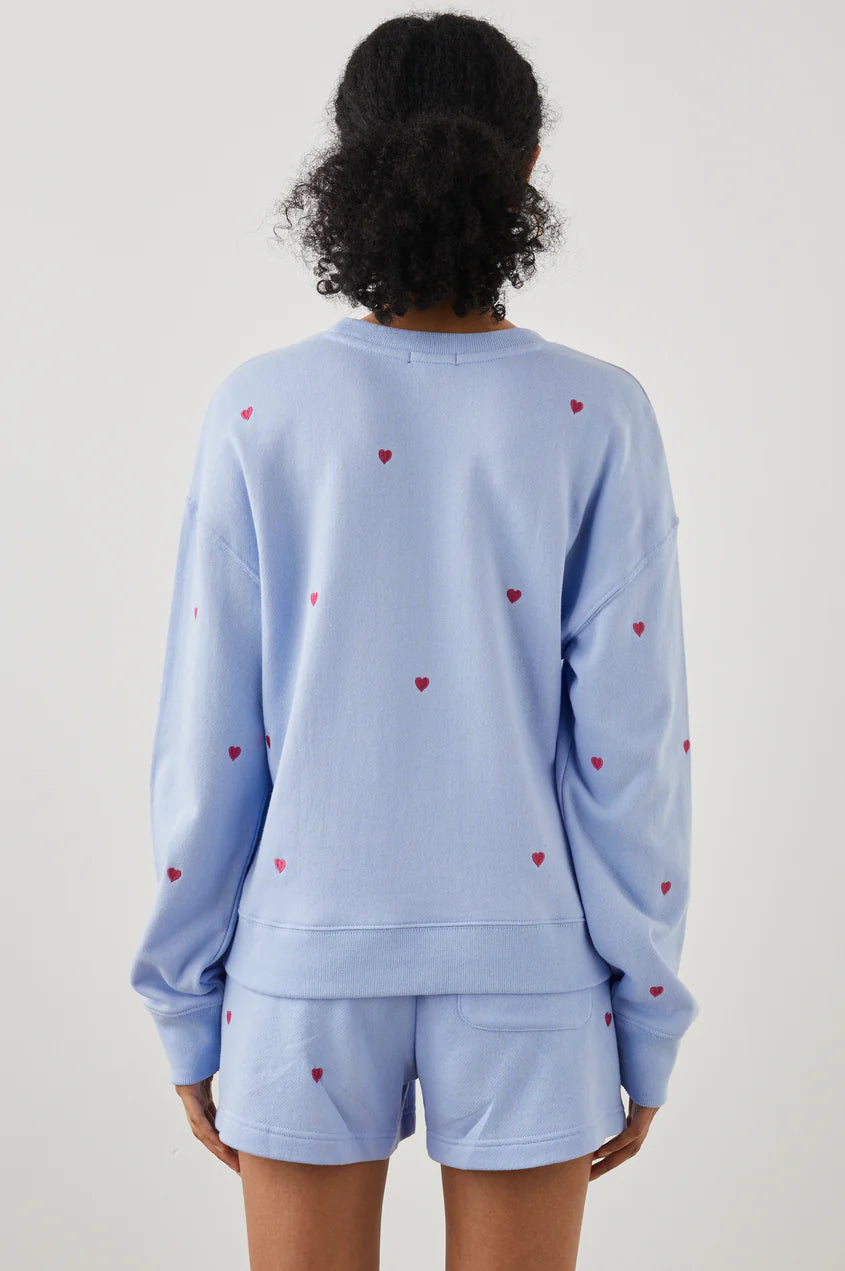 RAMONA SWEATER - PINK EMBROIDERED HEARTS