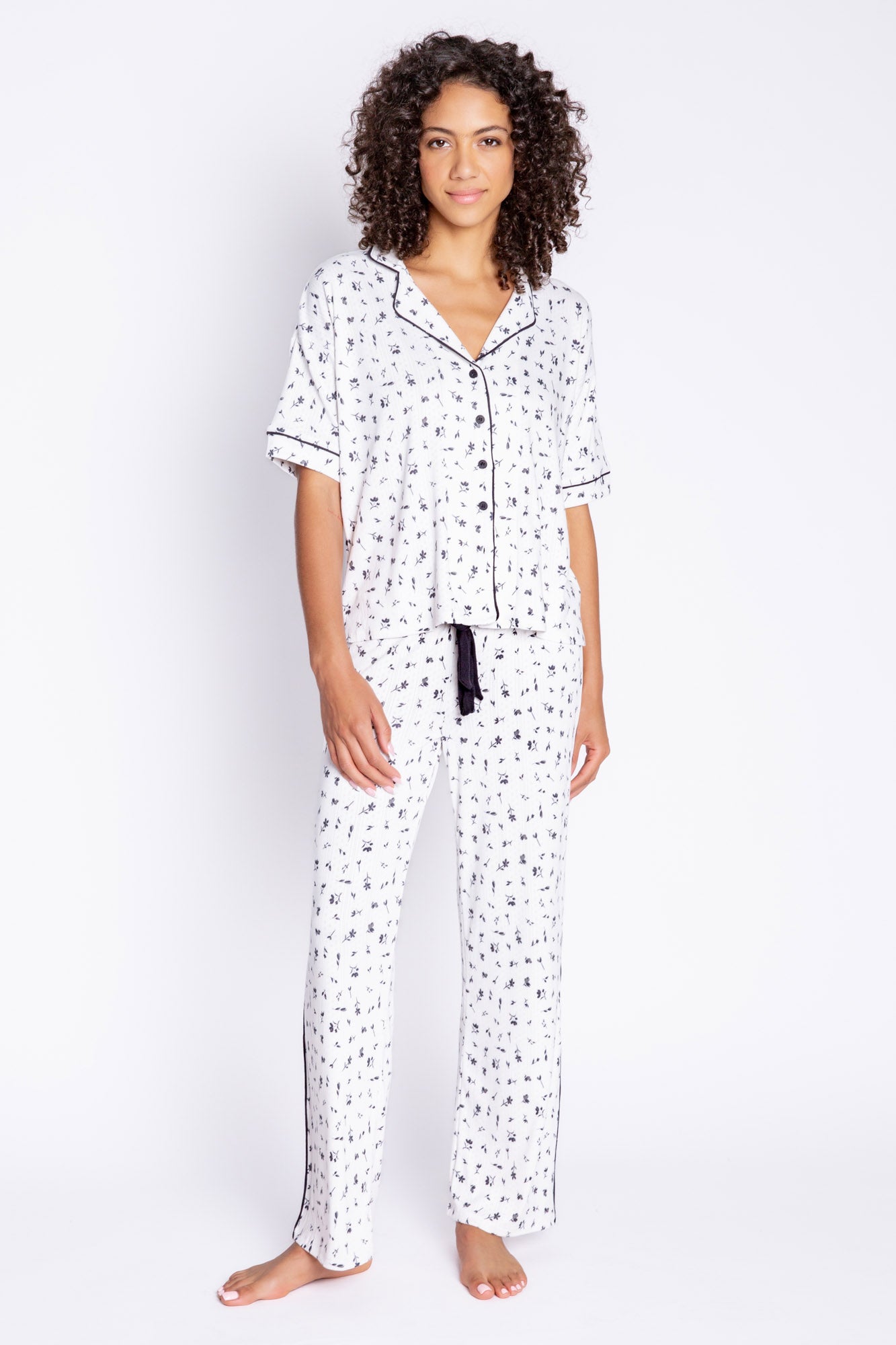 AROUND THE EDGES FLORAL PJ SET