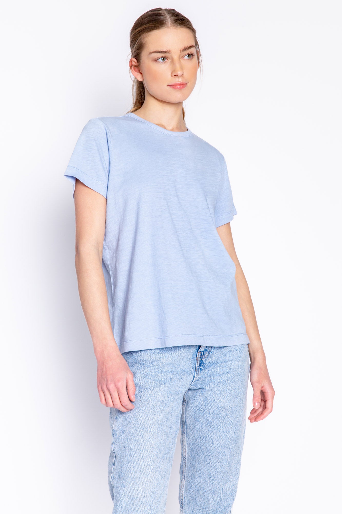BACK TO BASICS SHORT SLEEVE TOP - ICE BLUE (ONLINE ONLY)
