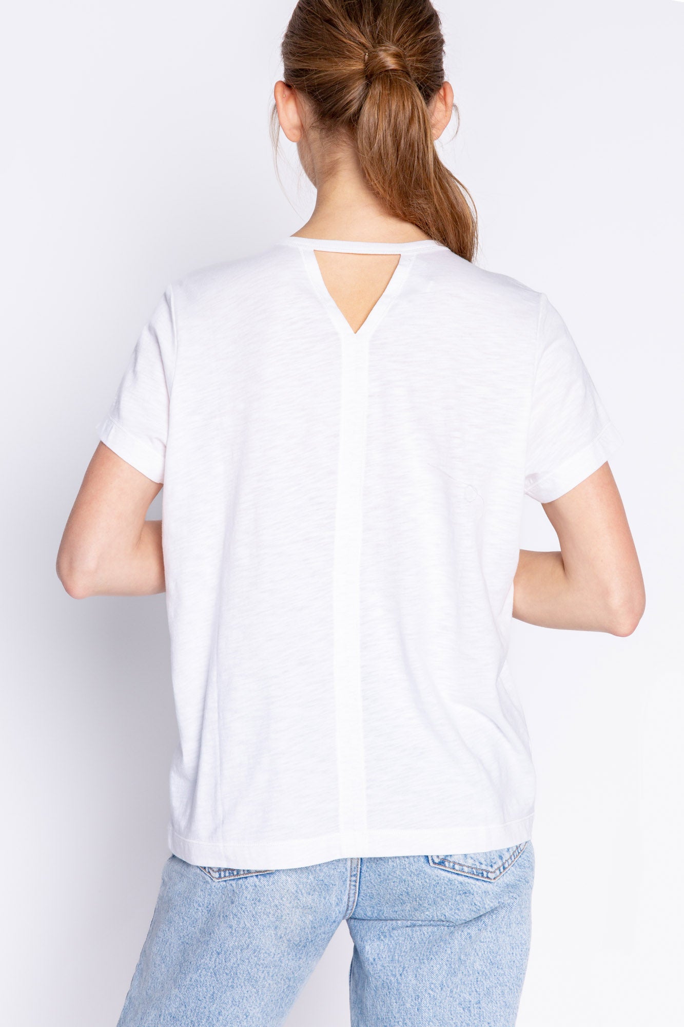 BACK TO BASICS SHORT SLEEVE TOP - WHITE