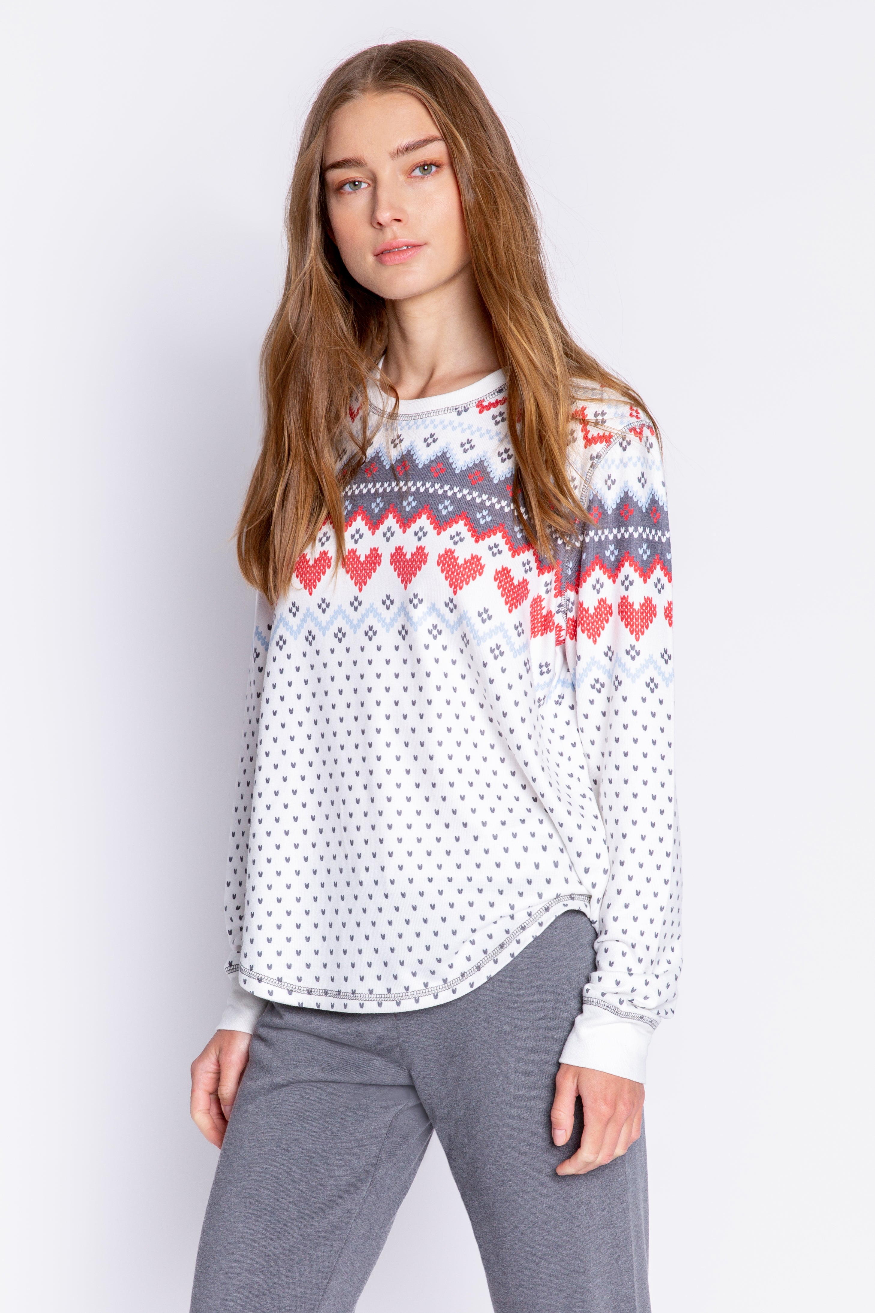 HAPPY HAPPY JOY JOY LONG SLEEVE TOP - IVORY