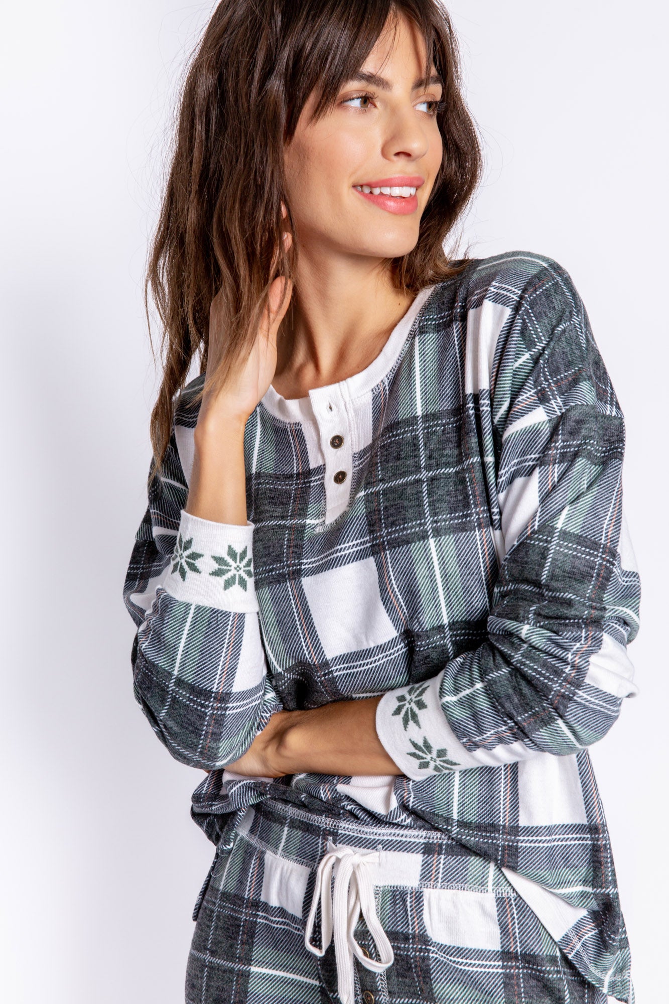PINE WOODS PLAID LONG SLEEVE TOP