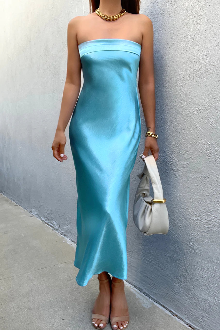 LEILA SLIP DRESS - AQUA (ONLINE ONLY)