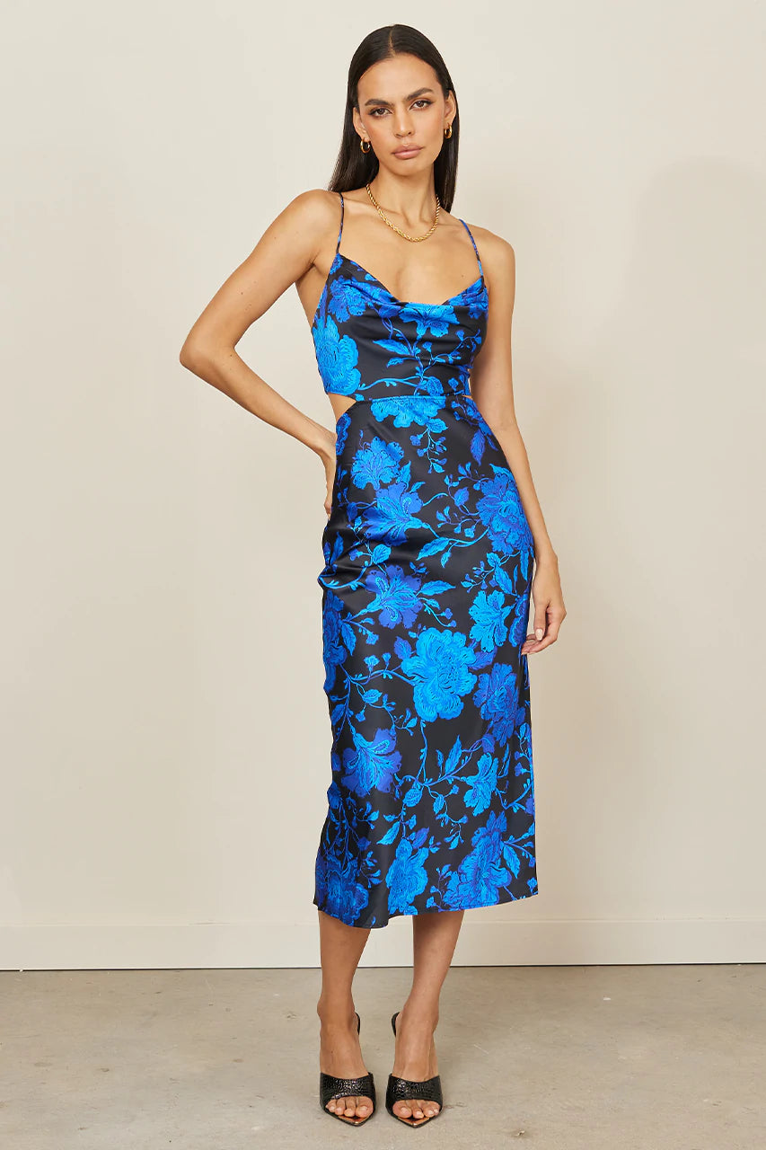 ZEIDA SLIP DRESS - BLUE FLORAL White Cherry Boutique ZEIDA SLIP DRESS - BLUE FLORAL White Cherry Boutique