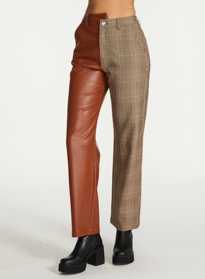 MACKENZIE PLAID PANT - CHICORY COFFEE
