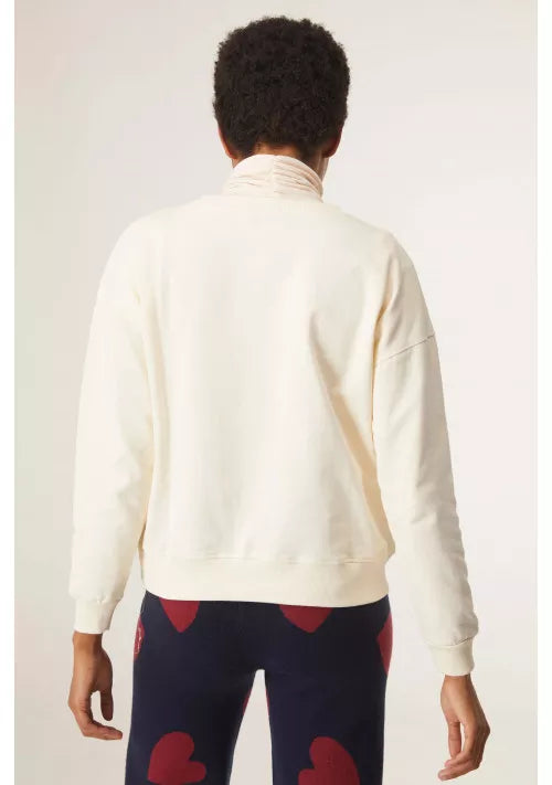 HEART PRINT PLUSH SWEATER
