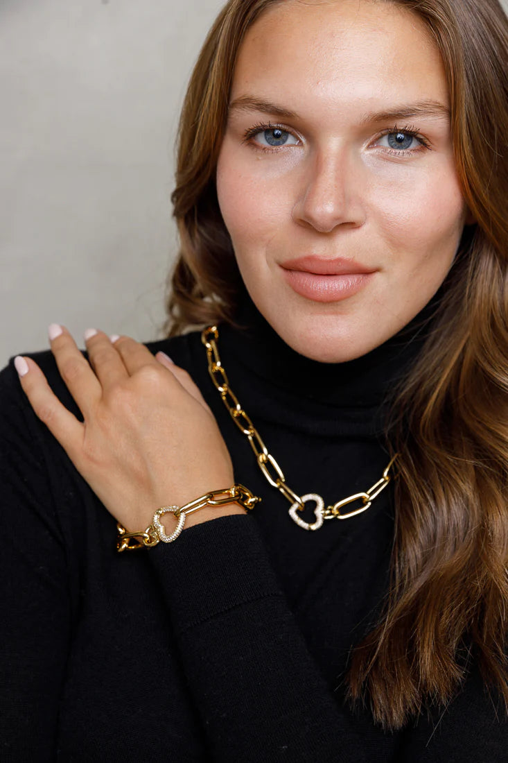 HEART LOCK LINK NECKLACE