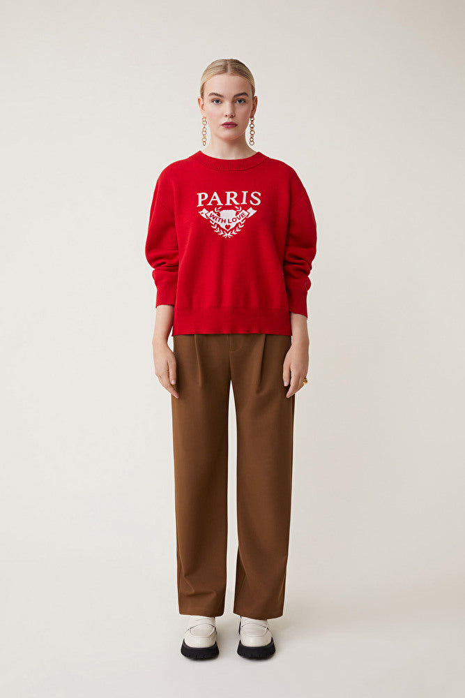 PIKILO SWEATER - ROUGE