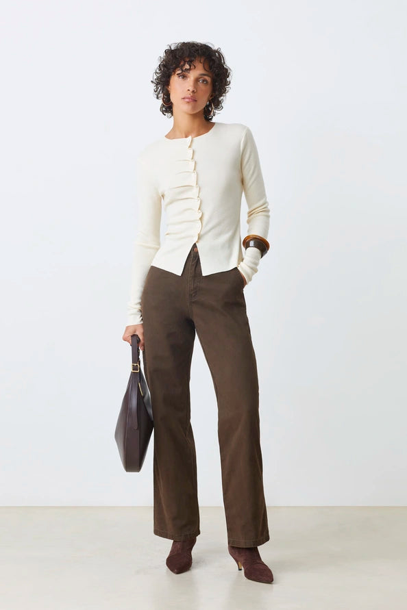 GAMIRA CARDIGAN - BLANC CASSE