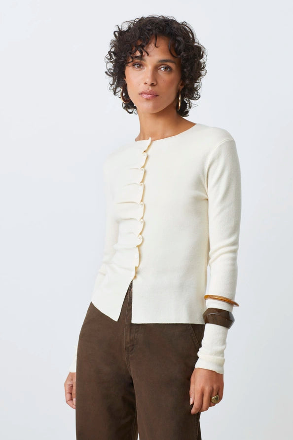 GAMIRA CARDIGAN - BLANC CASSE