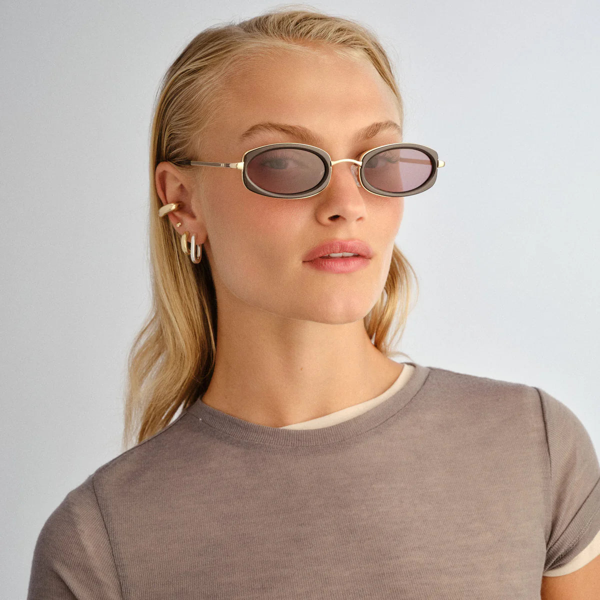 MECHARO SUNGLASSES - GOLD DARK CHOCOLATE