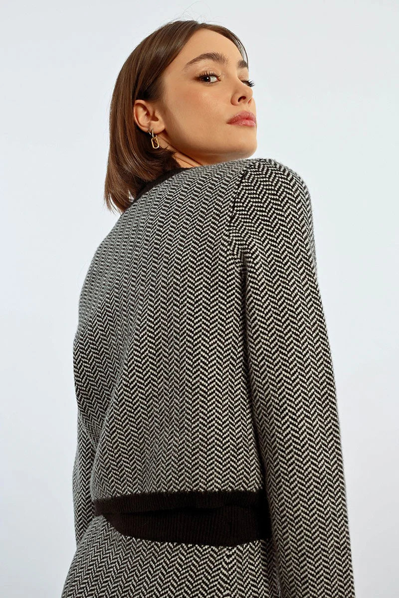 HERRINGBONE CROPPED SWEATER