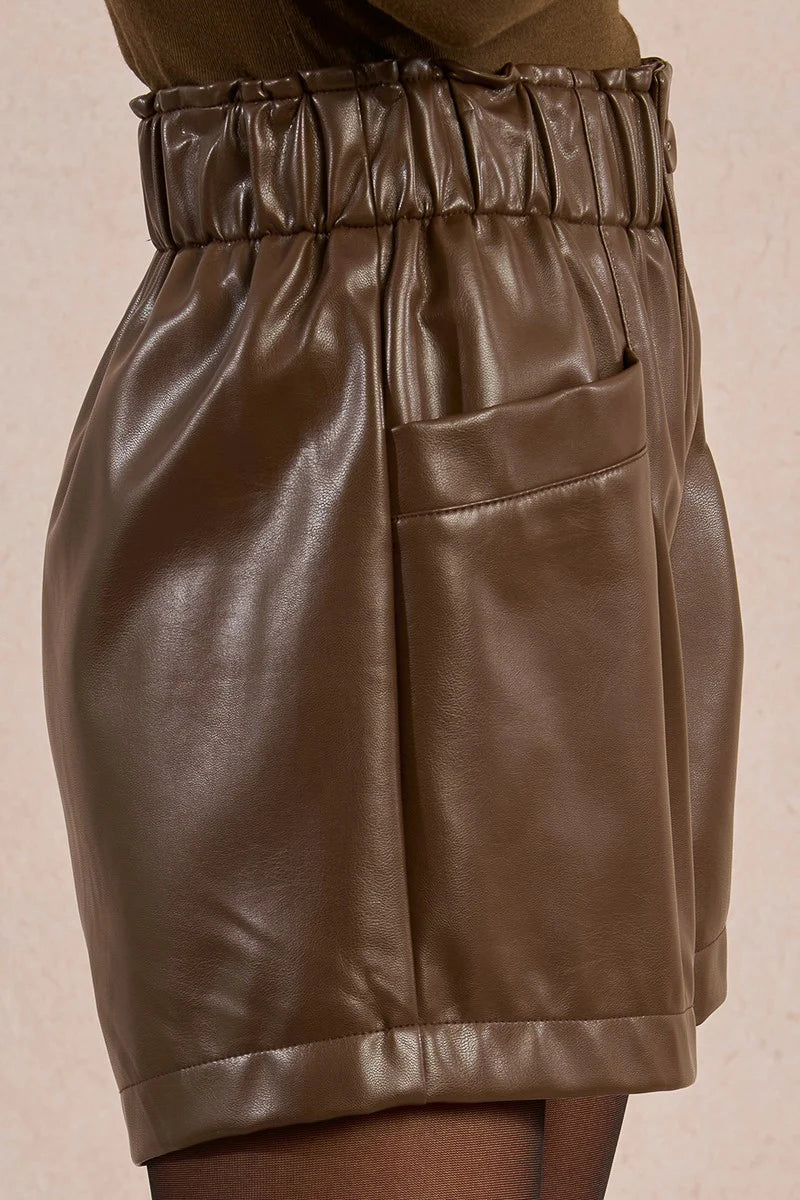 FAUX LEATHER SHORTS