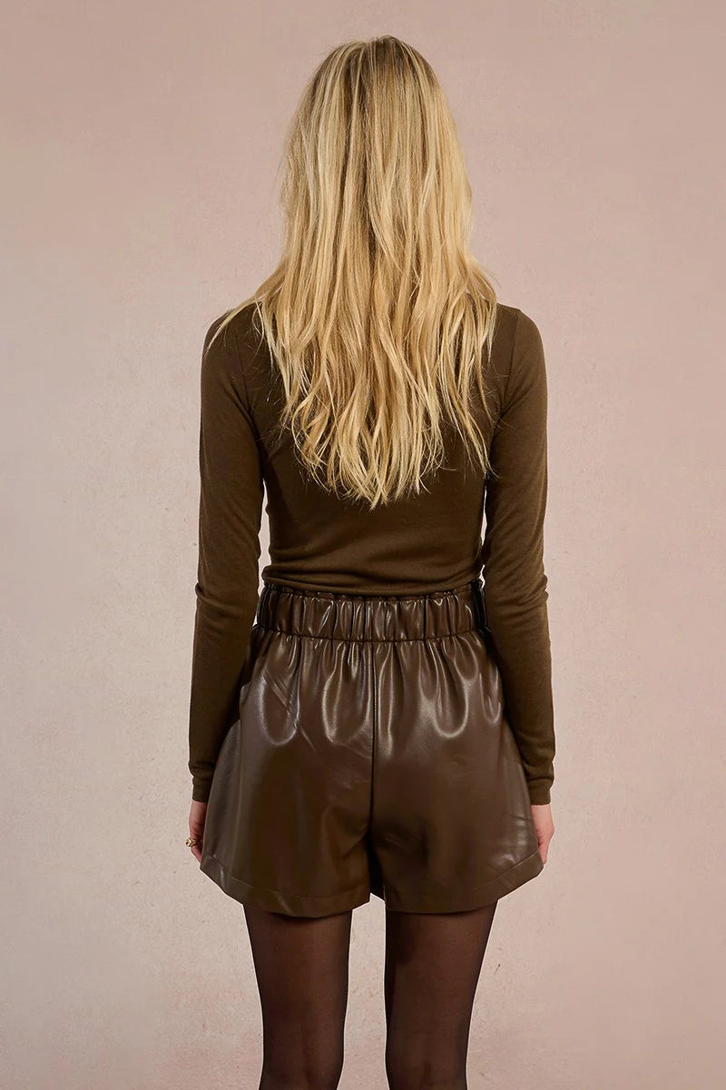 FAUX LEATHER SHORTS