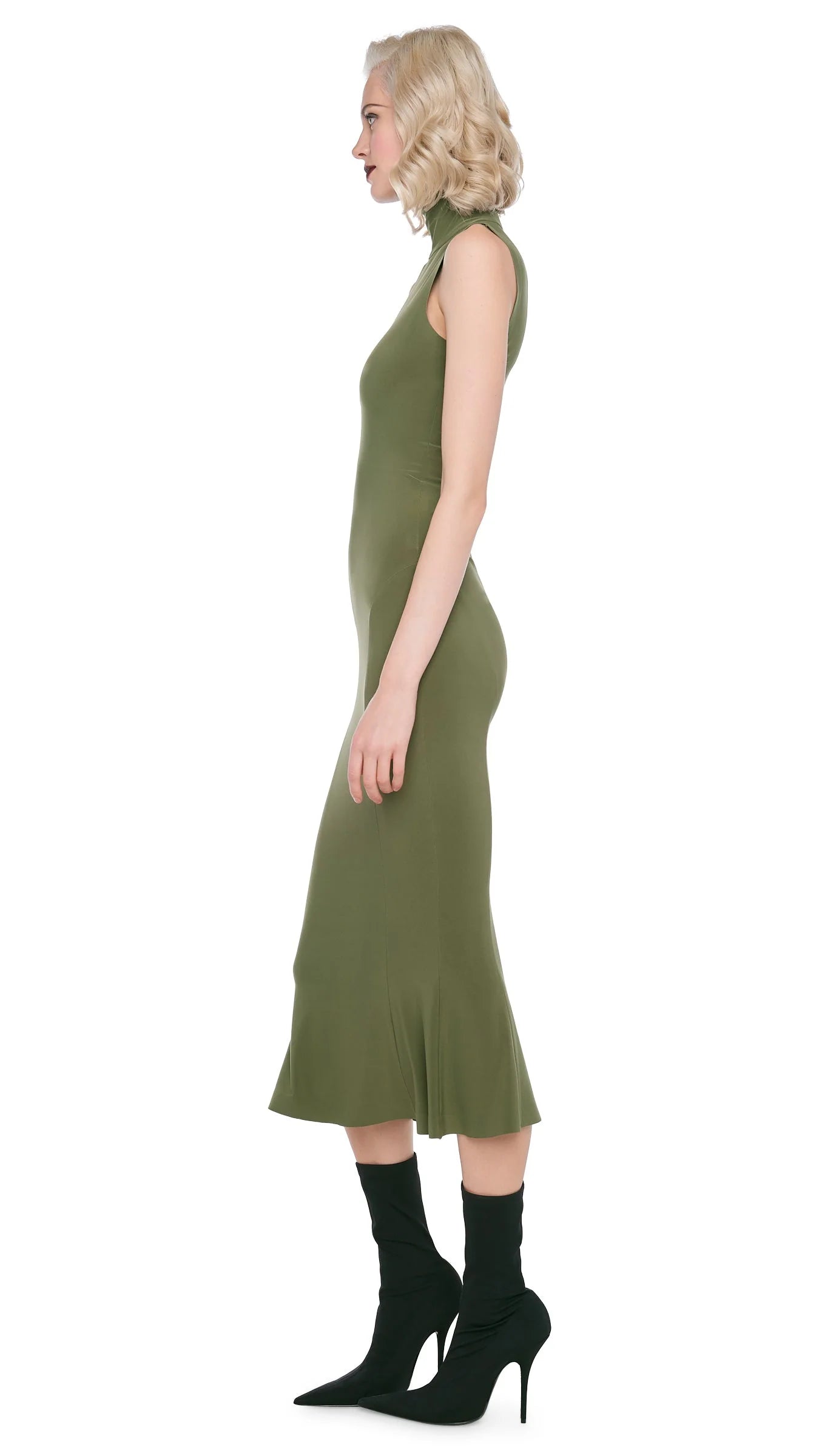 TURTLE FISHTAIL DRESS - MILITARY