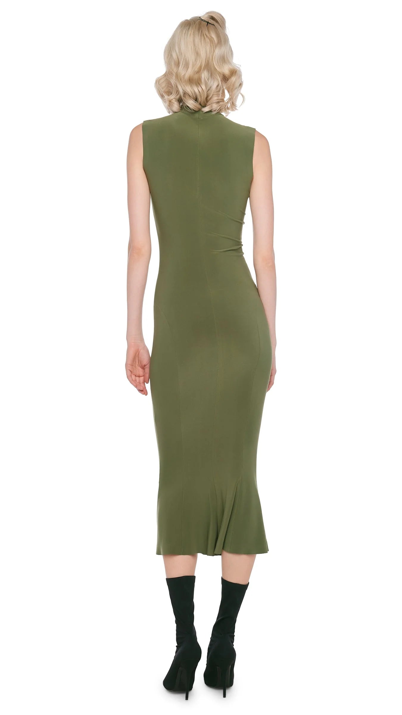 TURTLE FISHTAIL DRESS - MILITARY