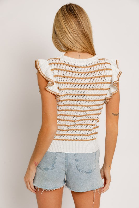 VICHY TOP - TAN STRIPE