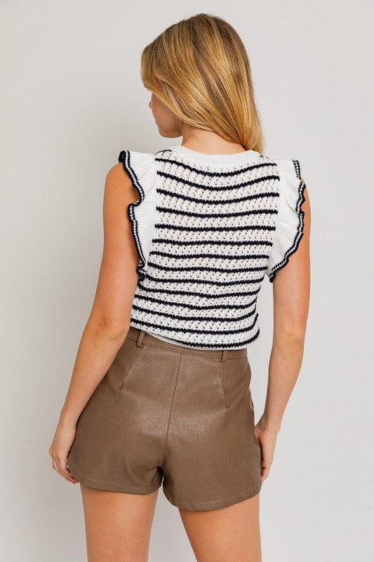 VICHY TOP - NAVY STRIPE