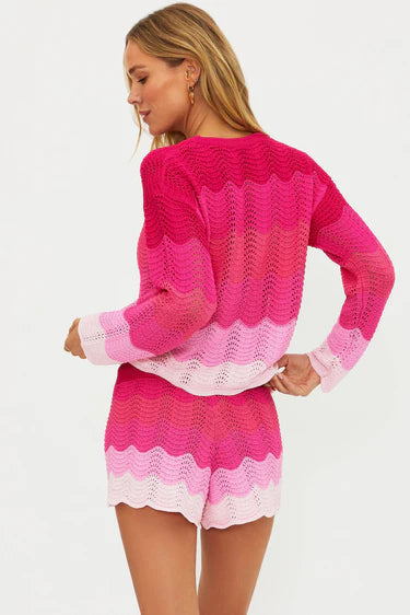 BALBOA BEACH SET  - ELECTRIC PINK WAVE