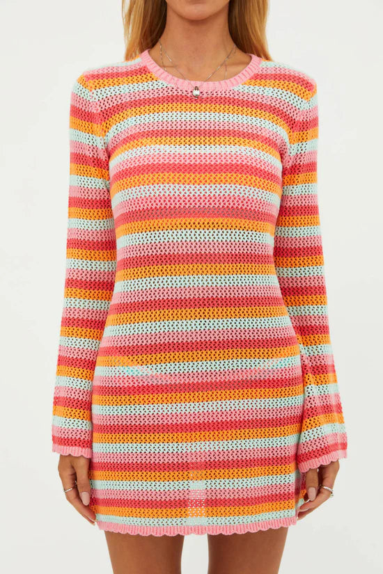 LIBBI COVER UP DRESS - GUAVA JELLY CROCHET