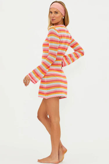 LIBBI COVER UP DRESS - GUAVA JELLY CROCHET