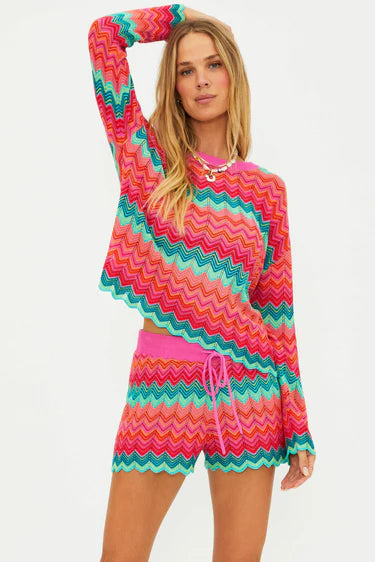 BALBOA SHORT - STRAWBERRY ICE CHEVRON
