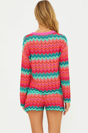 BALBOA SHORT - STRAWBERRY ICE CHEVRON