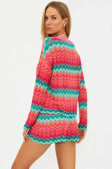 BALBOA SHORT - STRAWBERRY ICE CHEVRON