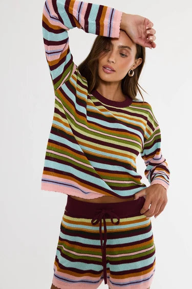 BEACH SWEATER - PARADISE STRIPE