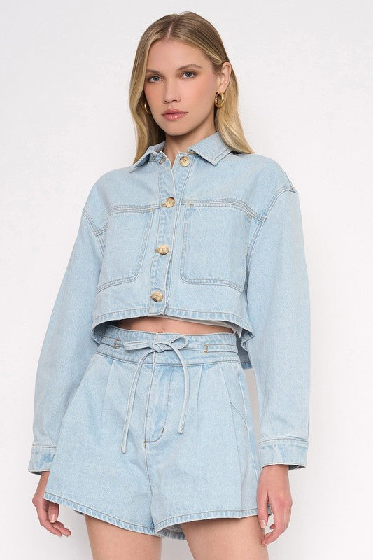 COMO CROPPED DENIM JACKET