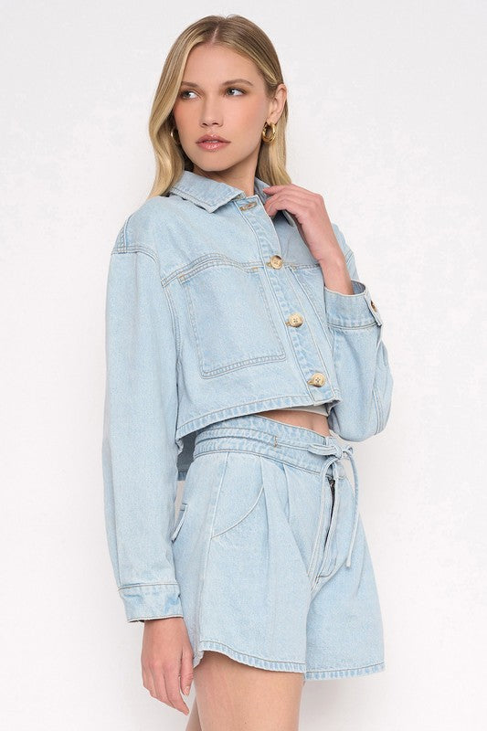 COMO CROPPED DENIM JACKET