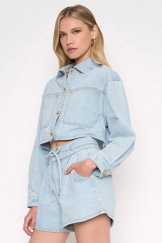 COMO CROPPED DENIM JACKET