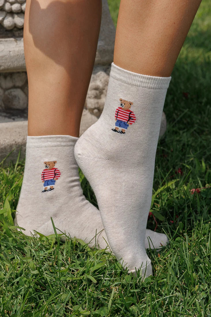 COZY TEDDY CREW SOCKS (VARIOUS COLOURS)