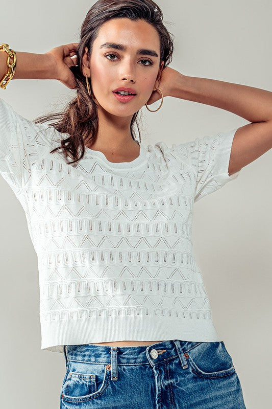 GEO CHIC TOP - IVORY