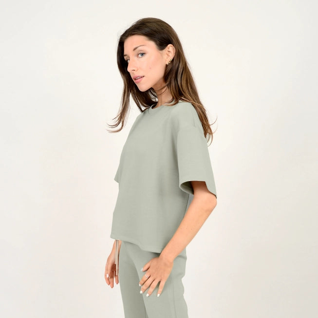 TESS KNIT TEE -  SAGE