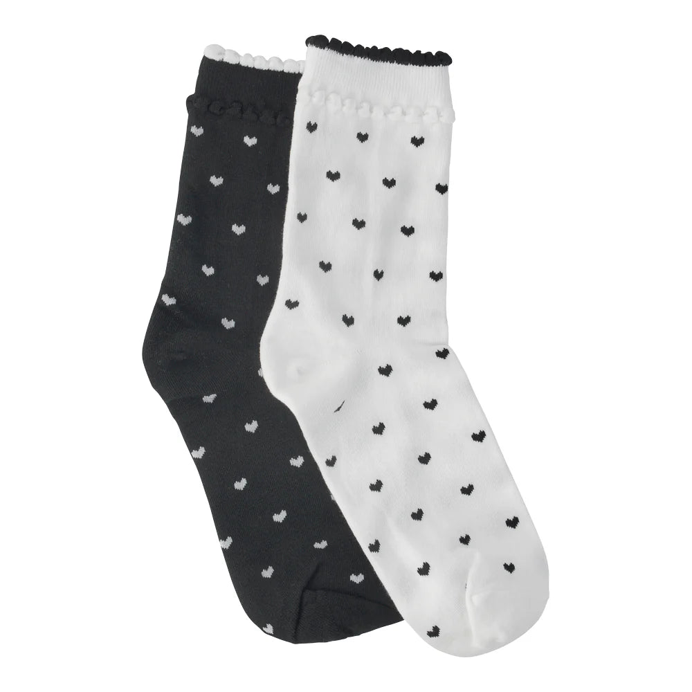 HEART FRILL SOCKS (2 PACK)