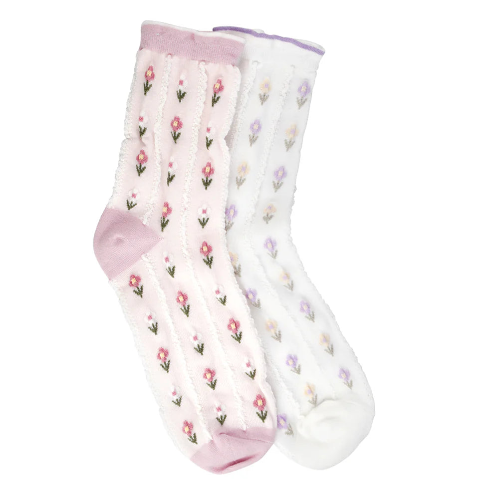 FLORAL FRILL TRIM SOCKS