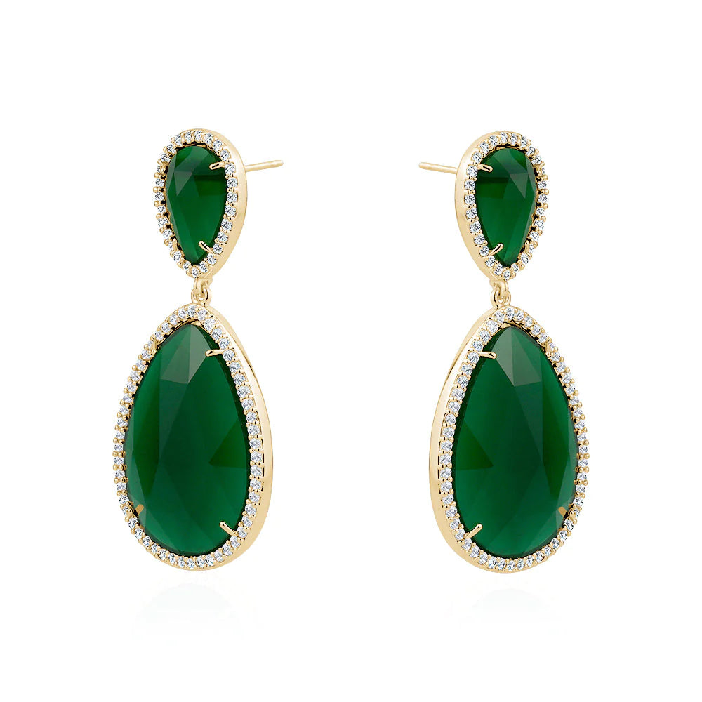 EMERALD PEAR SHAPE EARRINGS